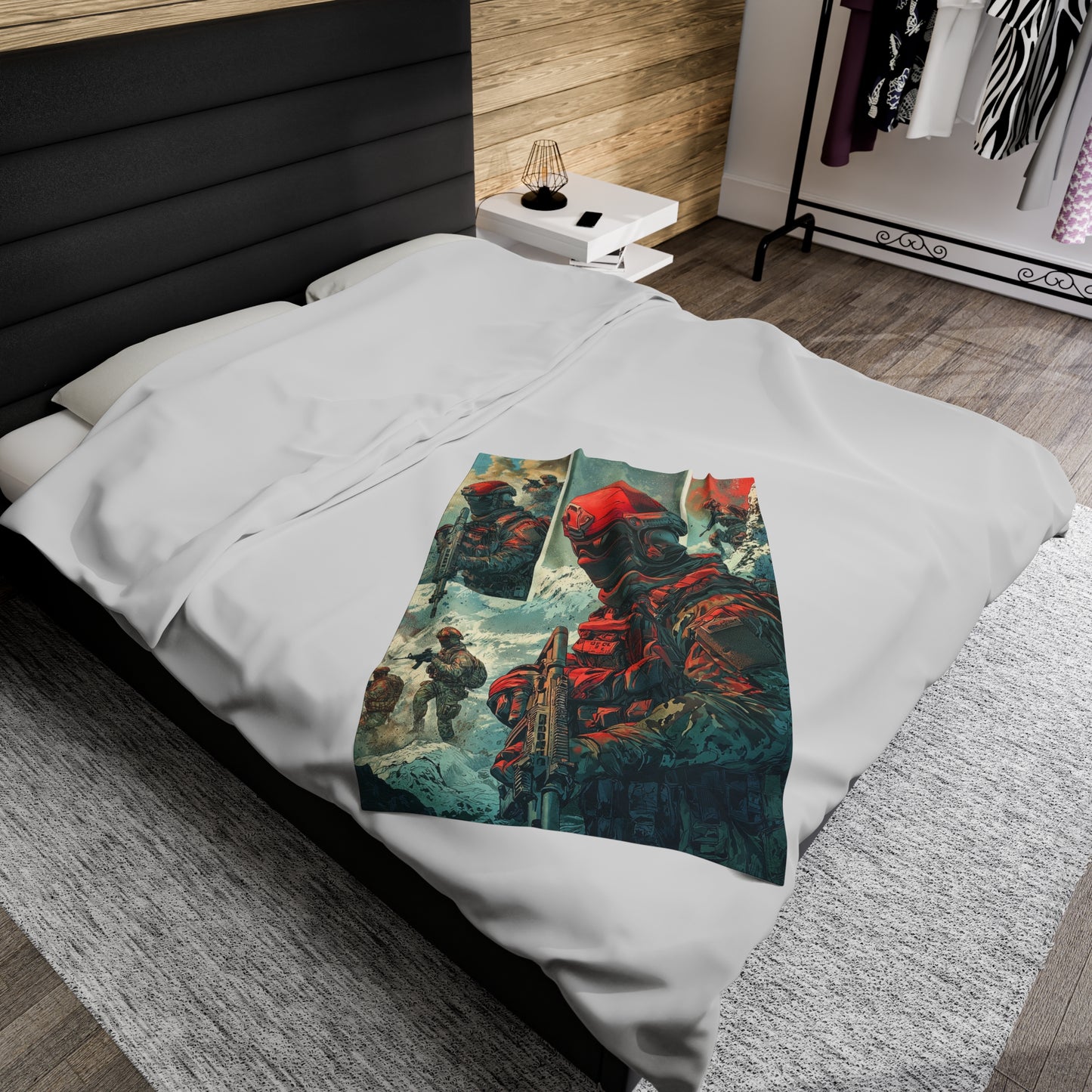 Special Forces Comic Cover 4 - Velveteen Plush Blanket USA