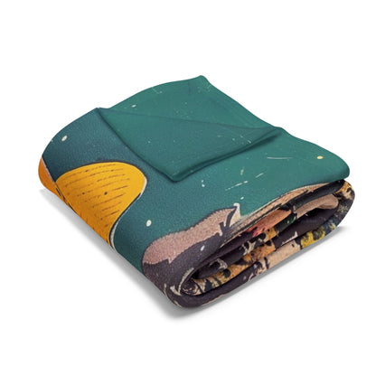 Retro Space Adventure Fleece Blanket 2 - Cosy Gift for Sci-Fi Lovers UK