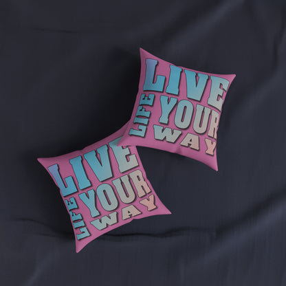 Live Life - Square Pillow - UK