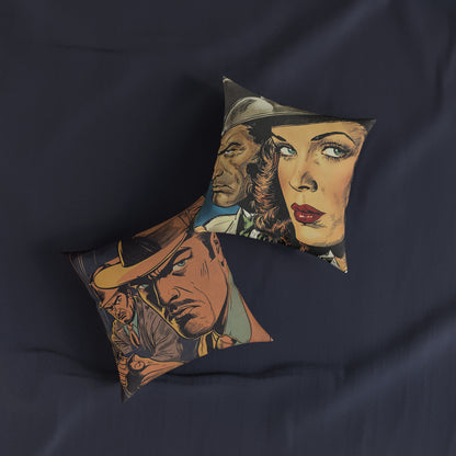 1940s Gangster Comic 2 - Square Cushion - Gangster Home Decor UK