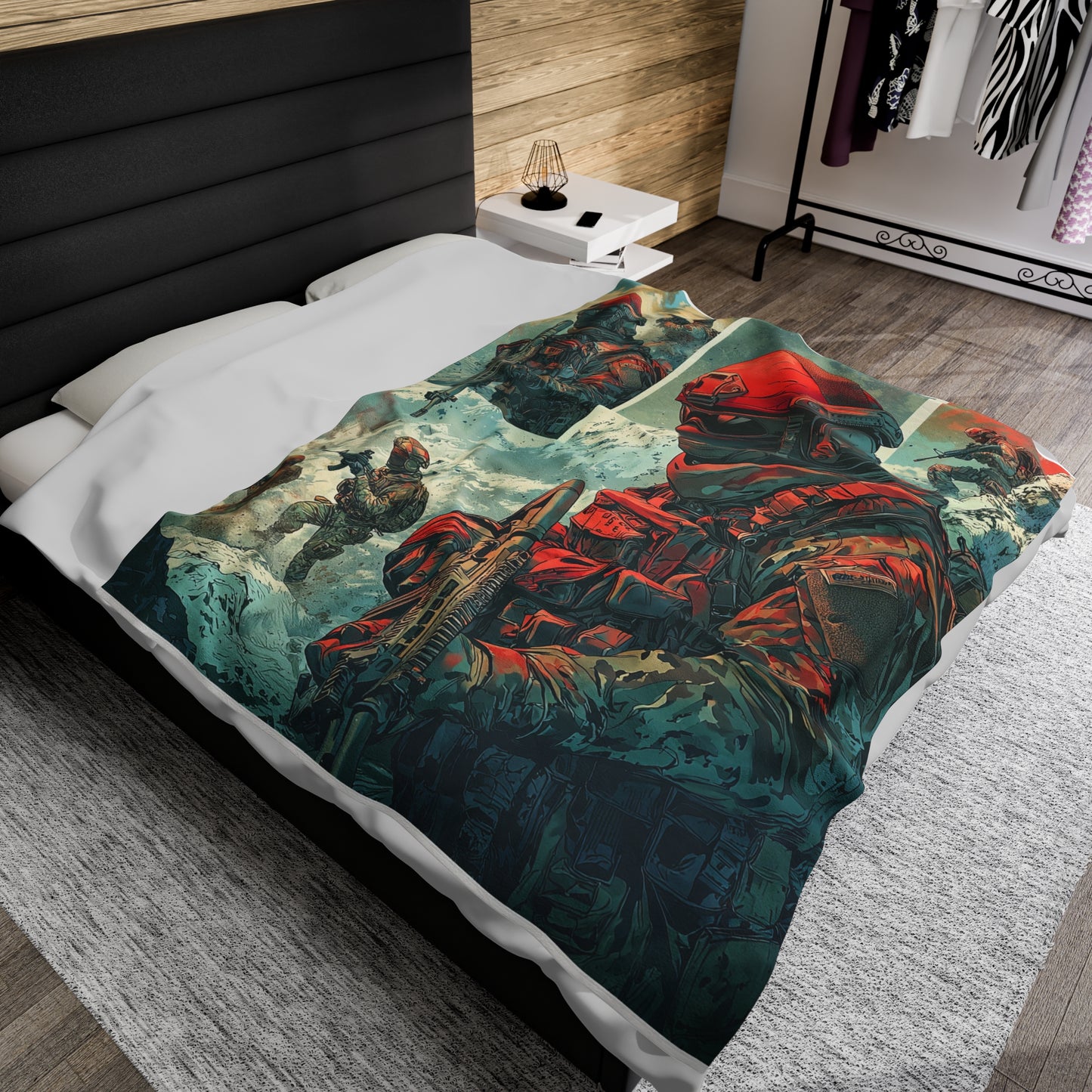 Special Forces Comic Cover 4 - Velveteen Plush Blanket USA