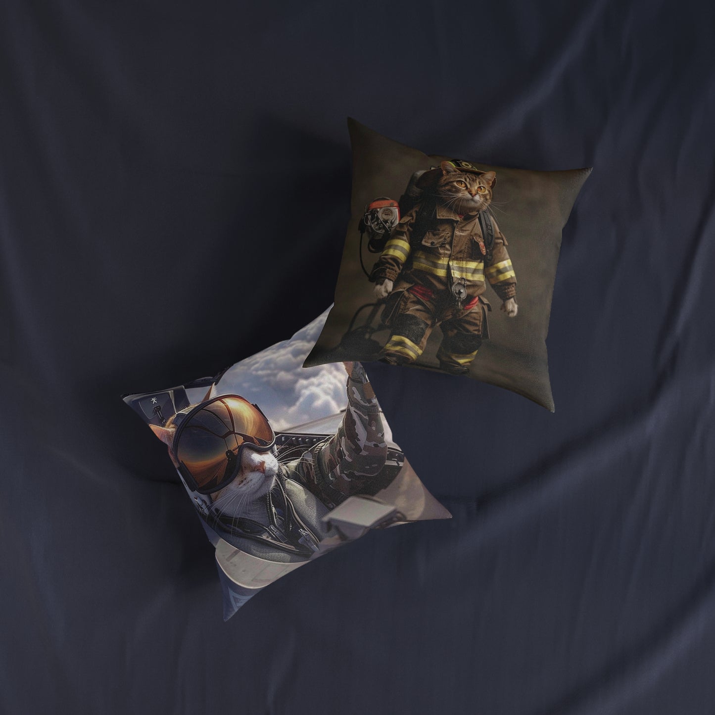 Top Gun Cat - Square Pillow - UK