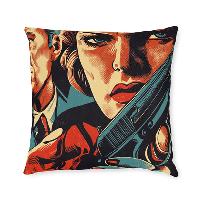 1940s Gangster Comic - Square Cushion - Gangster Home Decor UK