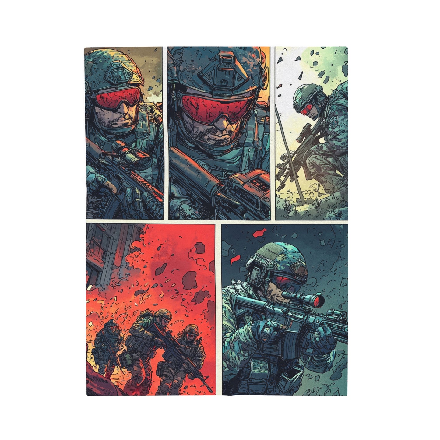 Special Forces Comic Cover 5 - Velveteen Plush Blanket USA
