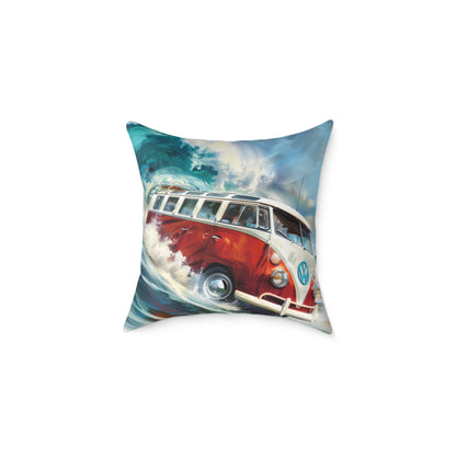 Surf Wagon - Square Poly Canvas Pillow - Australia