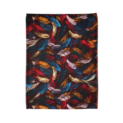 Chinoiseries Feathers - Soft Polyester Blanket