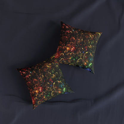 Effervescent Rainbow Bubbles - Square Pillow - UK