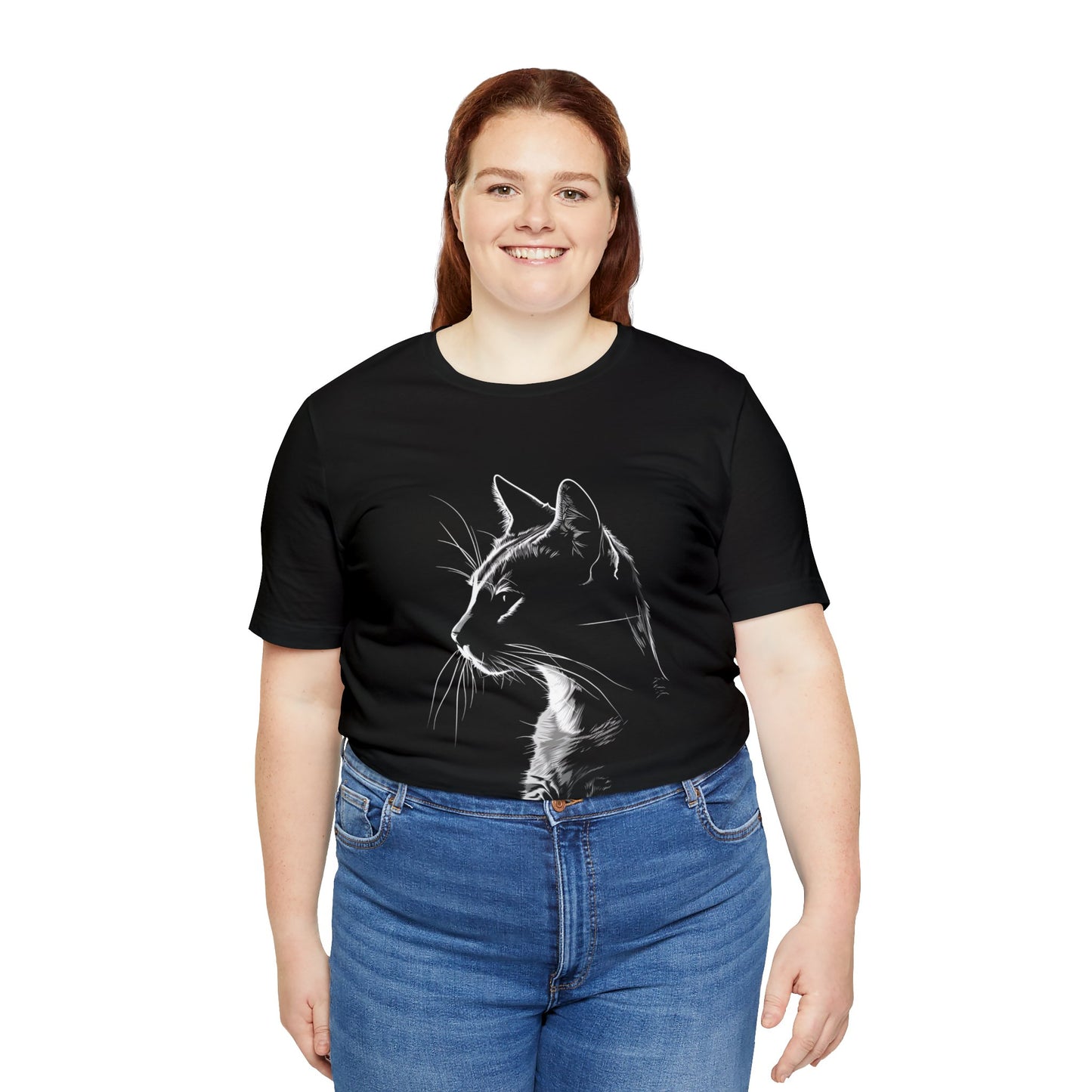 Cat Silhouette #4 - Unisex Jersey Short Sleeve Tee