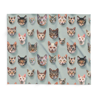 Cat Collage Arctic Fleece Blanket  -  USA