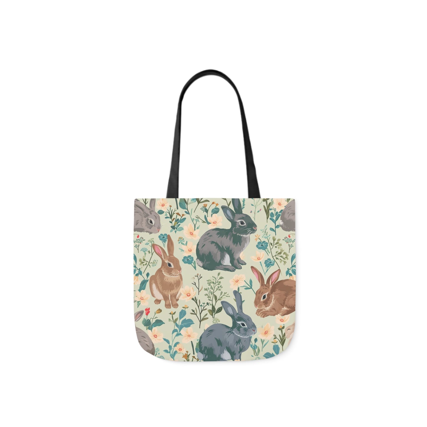 Rabbit Polyester Canvas Tote Bag (AOP)