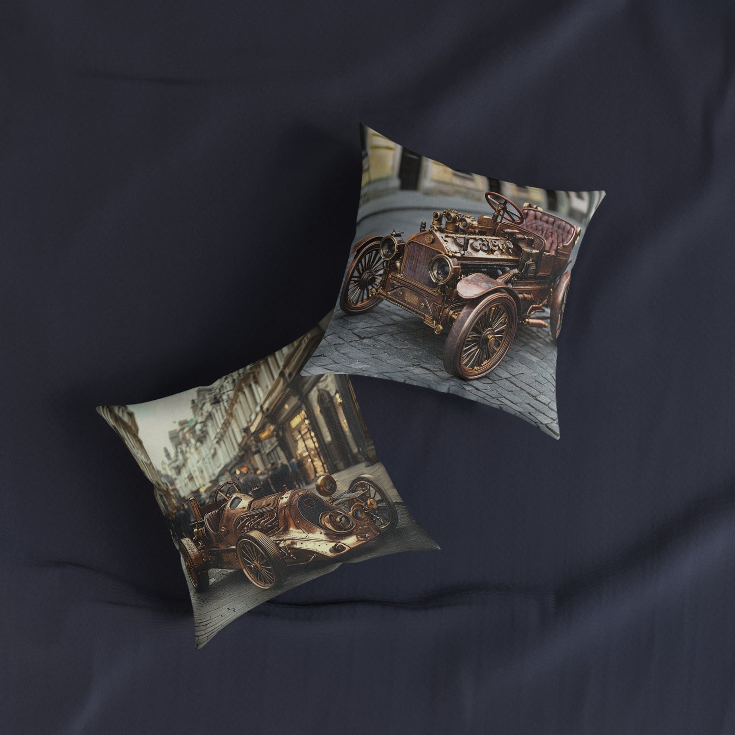 Industrial-Style Car 3 - Square Cushion - Steampunk Home Decor UK