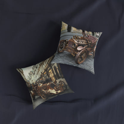 Industrial-Style Car 3 - Square Cushion - Steampunk Home Decor UK