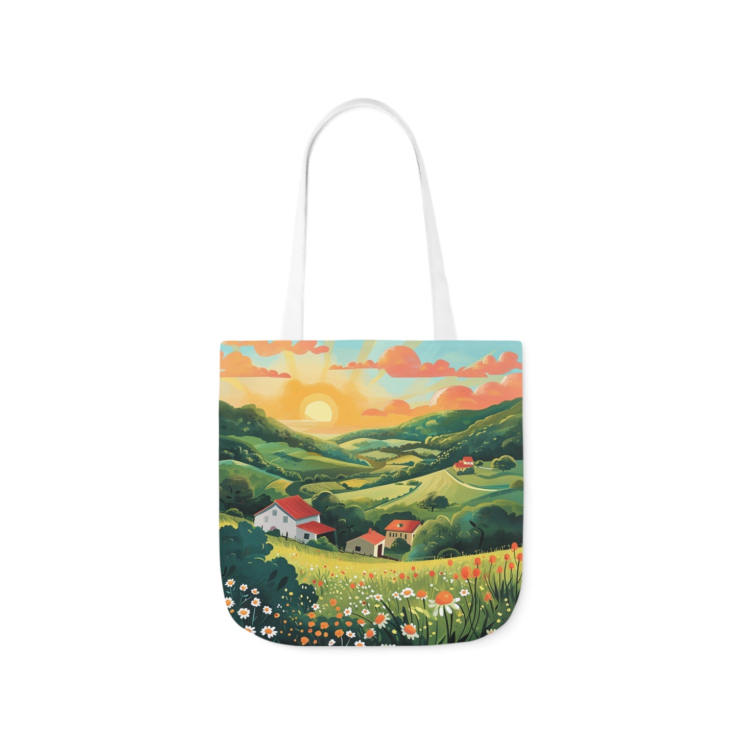 Sunrise In The Countryside #1 - Polyester Canvas Tote Bag (AOP)