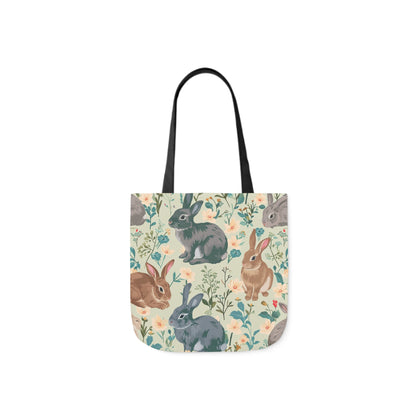 Rabbit Polyester Canvas Tote Bag (AOP)
