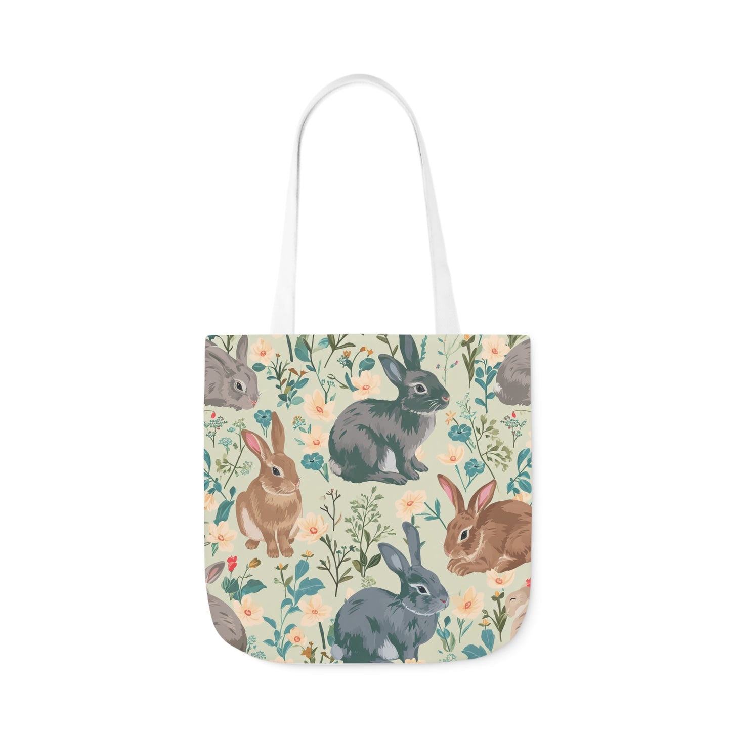 Rabbit Design Polyester Canvas Tote Bag (AOP)