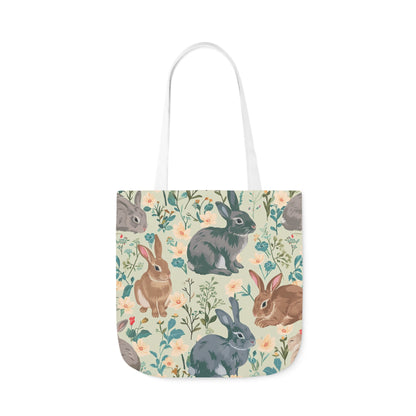Rabbit Design Polyester Canvas Tote Bag (AOP)