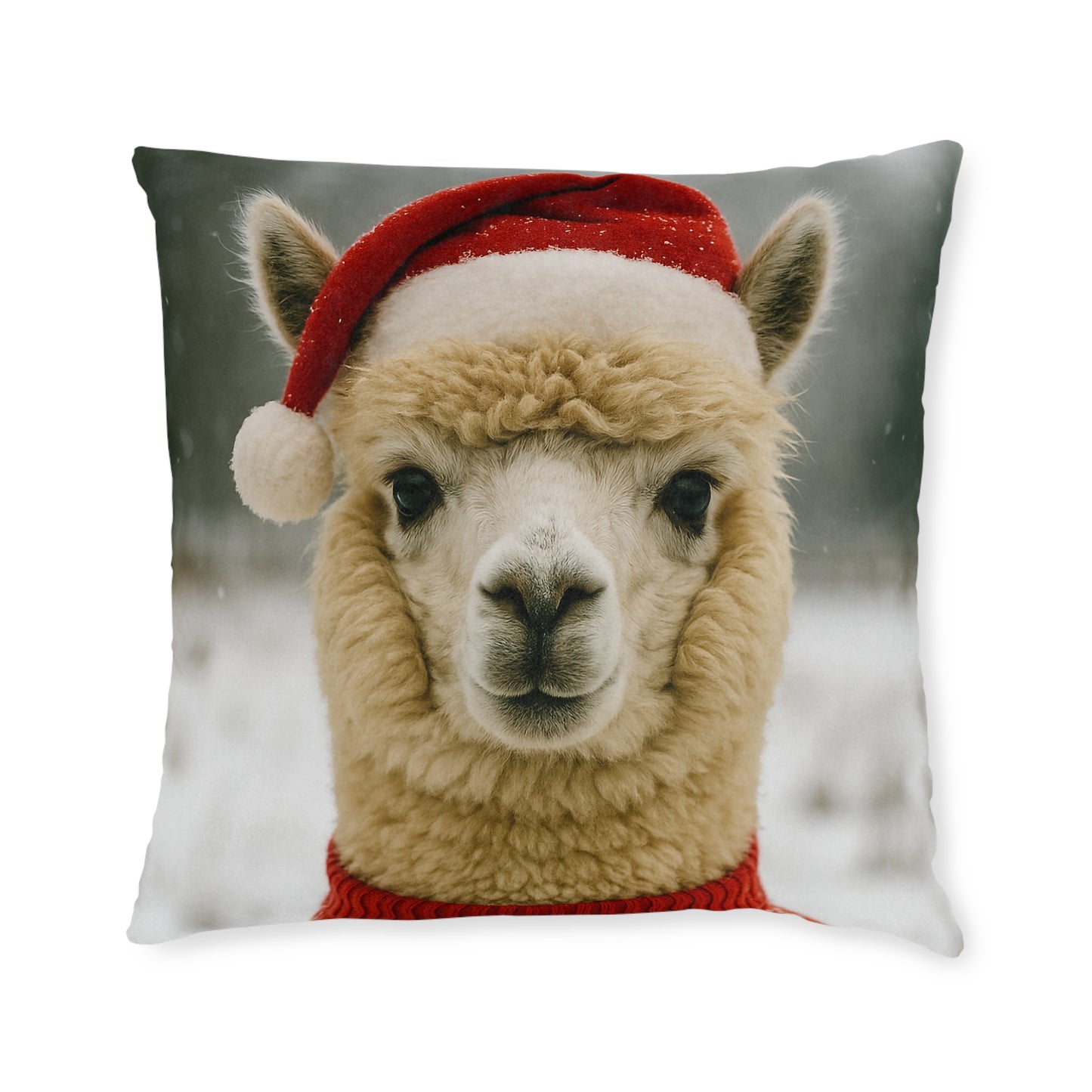 Christmas Alpaca Square Cushion - UK