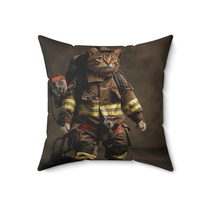Top Gun Cat - Spun Polyester Square Pillow - USA