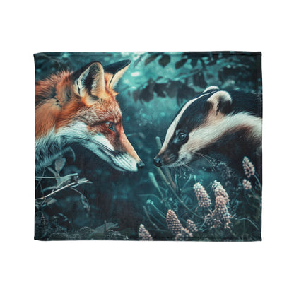Fox and Badger #2 Blanket - Soft Polyester Blanket