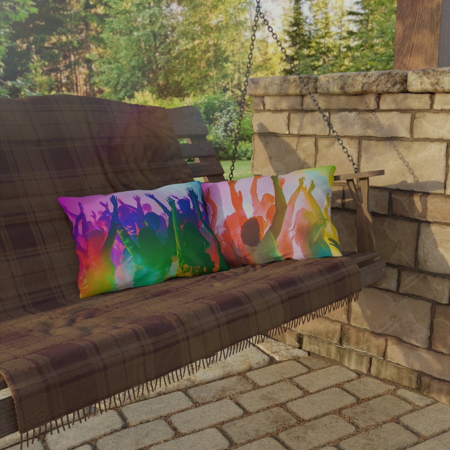 Rainbow Party Cushion - Outdoor Pillows - USA