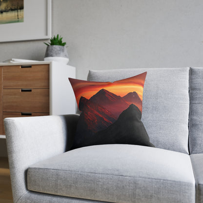 Sundown Over The Peaks - Square Pillow - UK