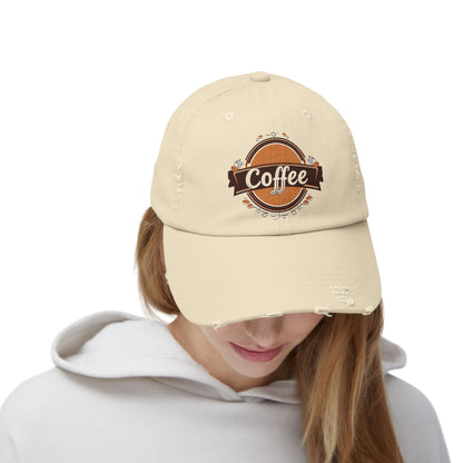 Vintage Style Hat for Coffee Lovers - Unisex Distressed Coffee Cap - USA