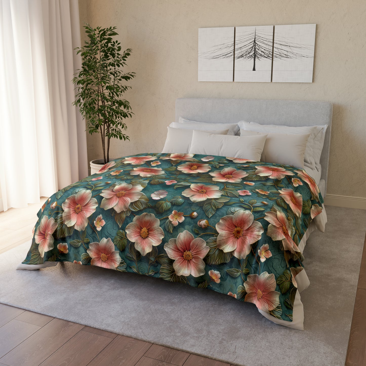 Classic 3D Chinoiserie Design - Soft Polyester Blanket