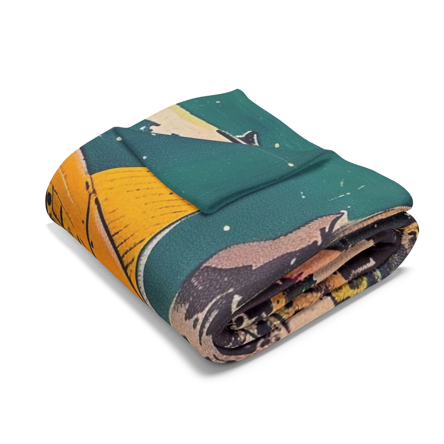Retro Space Adventure Fleece Blanket 2 - Cosy Gift for Sci-Fi Lovers UK