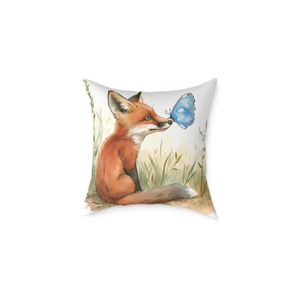 Cute Foxes - Square Poly Canvas Pillow - UK