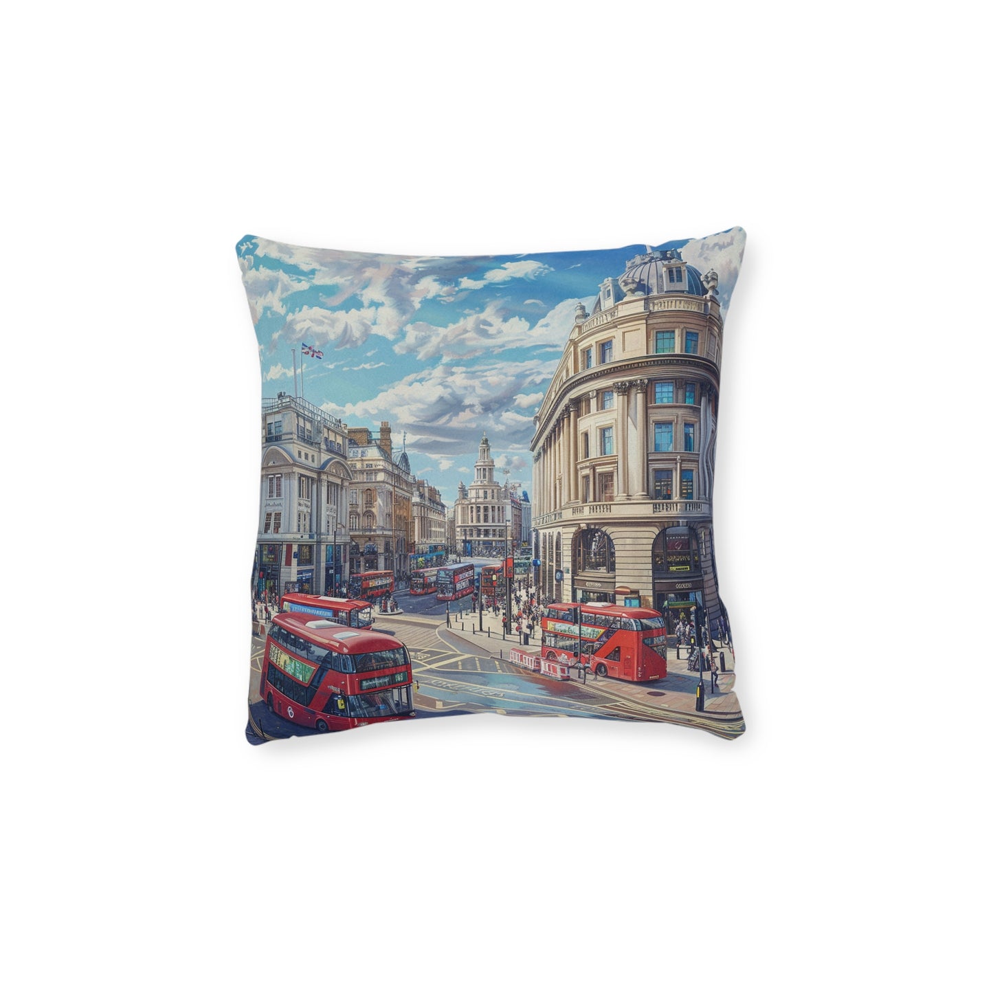 London Then and Now 2 - Square Pillow - UK