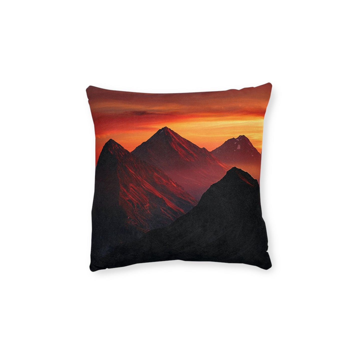 Sundown Over The Peaks - Square Pillow - UK
