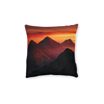 Sundown Over The Peaks - Square Pillow - UK
