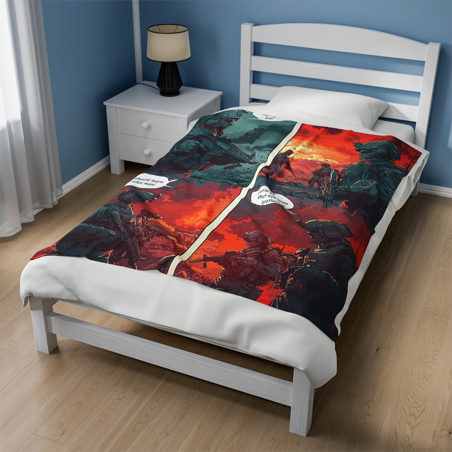 Special Forces Comic Cover 2 - Velveteen Plush Blanket USA