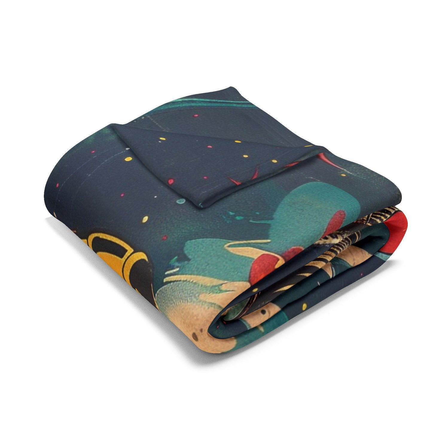 Retro Space Adventure Fleece Blanket 7 - Cosy Gift for Sci-Fi Lovers UK