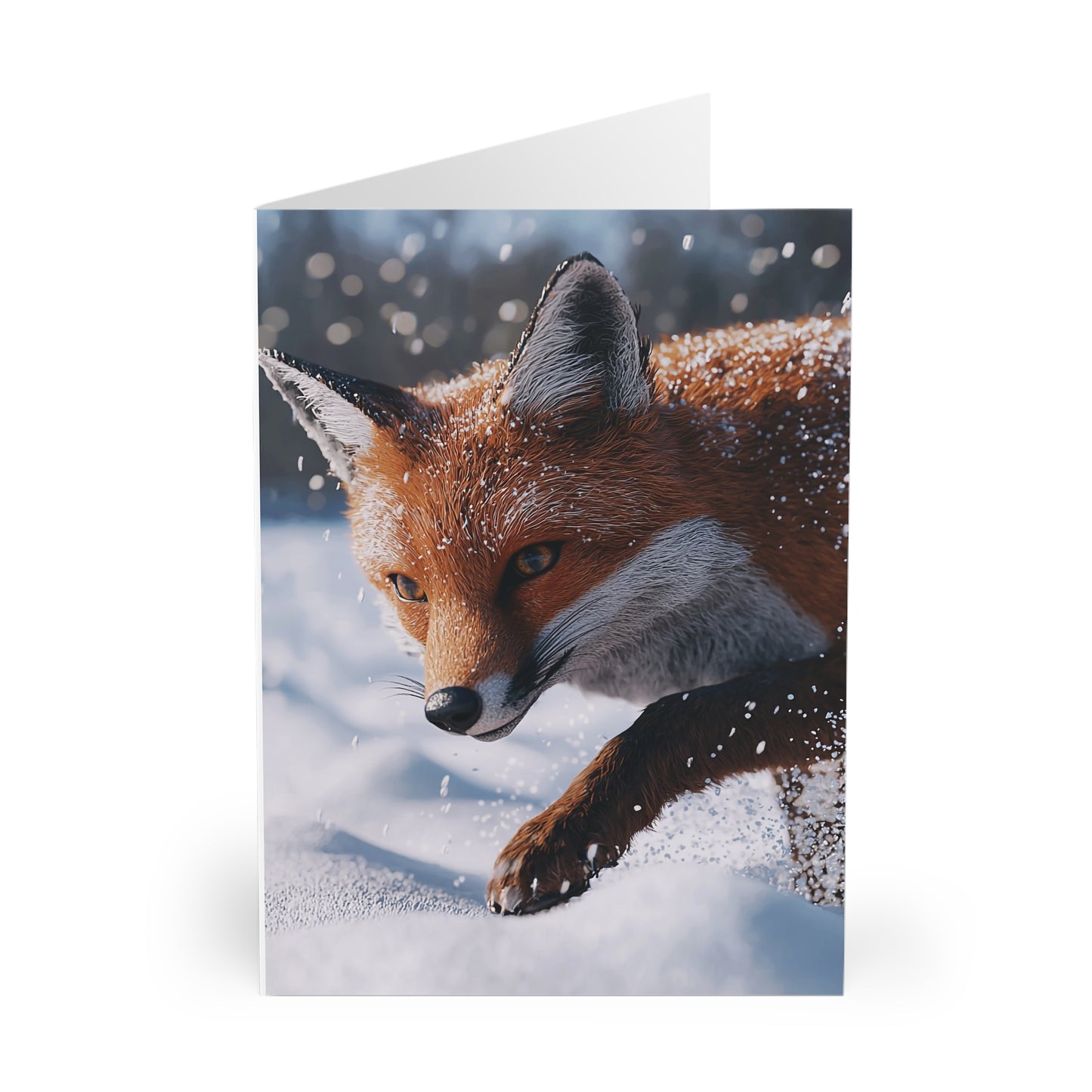 Fox in The Snow - Blank Card (5 Pack) UK