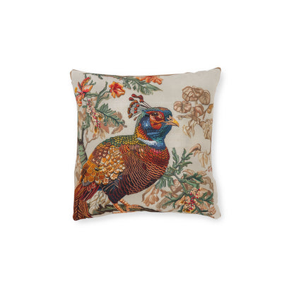 Medieval Needle-Point Pheasant - Square Pillow - UK