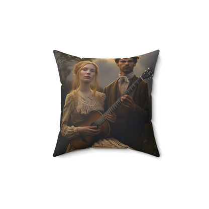 Folk Music #2  - Spun Polyester Pillow - USA