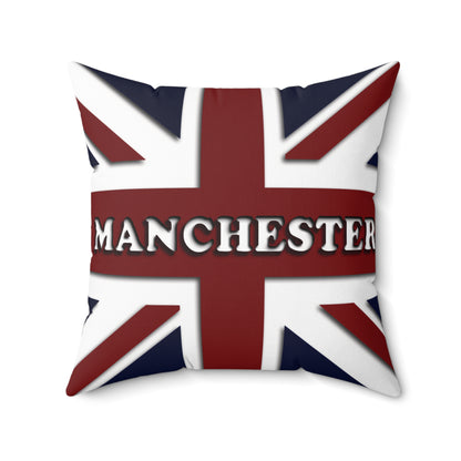 Union Jack Manchester Square Pillow - Cozy British Home Decor - USA